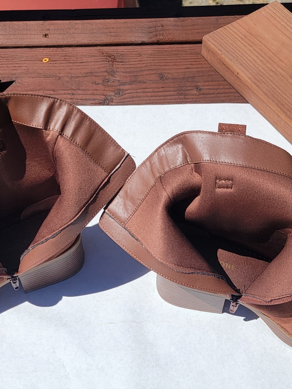 Sun + Stone Rust Brown Suede Studded Western Mid-Calf Boots - Picture 7 of 10